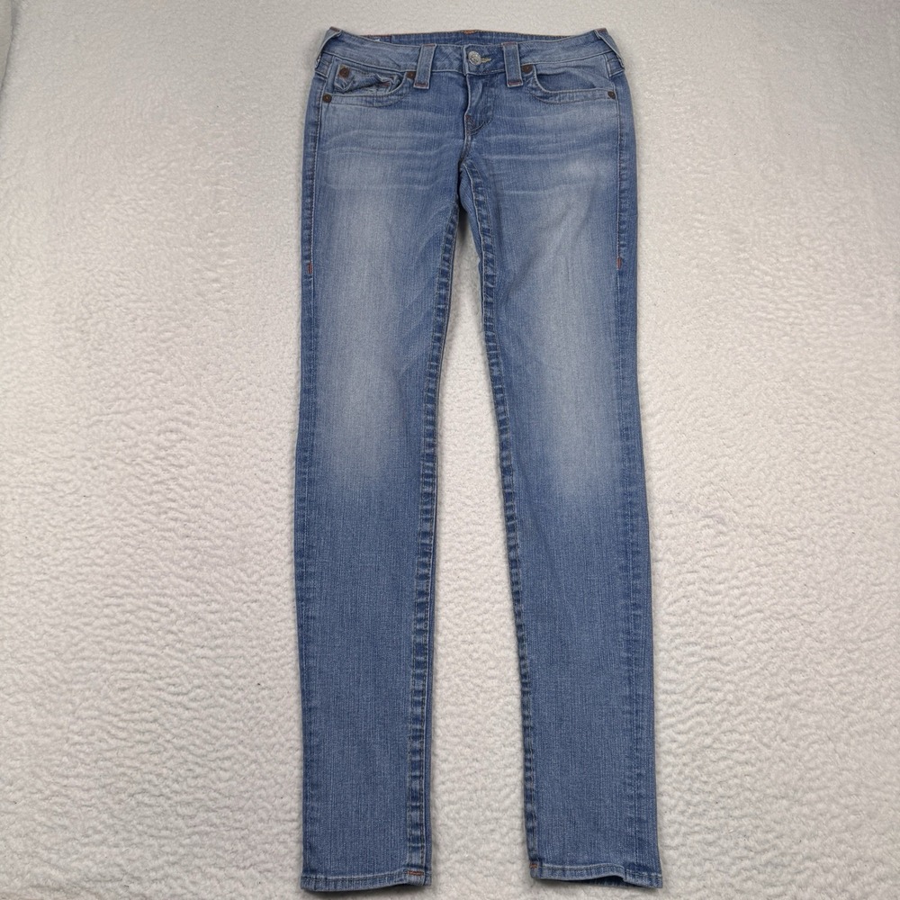 True Religion Julie Skinny Jeans Womens 28 Light Wash Low Rise Stretch 28x33